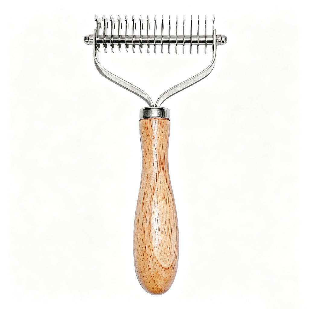 Wooden Handle Detangling Comb for Cats & Dogs | Stainless Steel