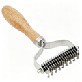 Wooden Handle Detangling Comb for Cats & Dogs | Stainless Steel
