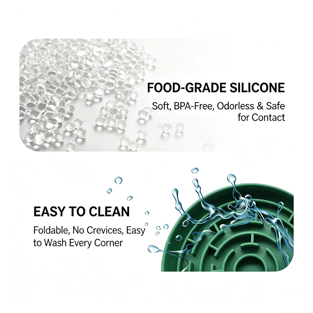 Silicone Pet Slow Feeding Bowl for Cats & Dogs